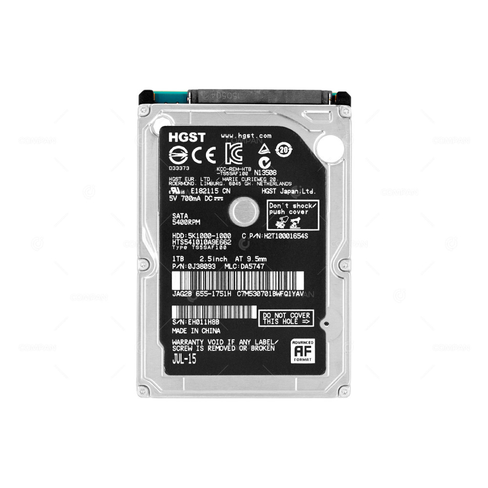 HTS541010A9E662  HITACHI HDD 1TB 5.4K SATA 6G 2.5" SFF